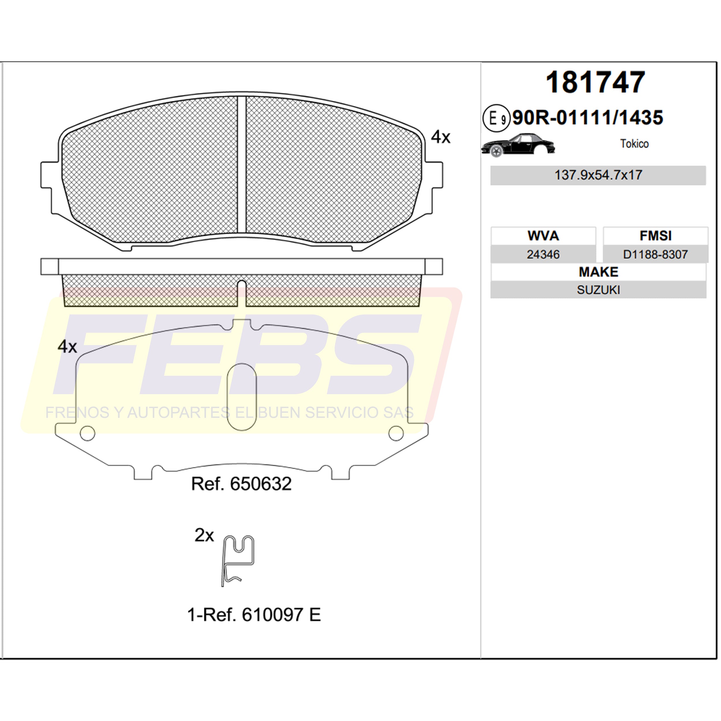 Pastillas de Frenos Suzuki Grand Vitara 2006-2013