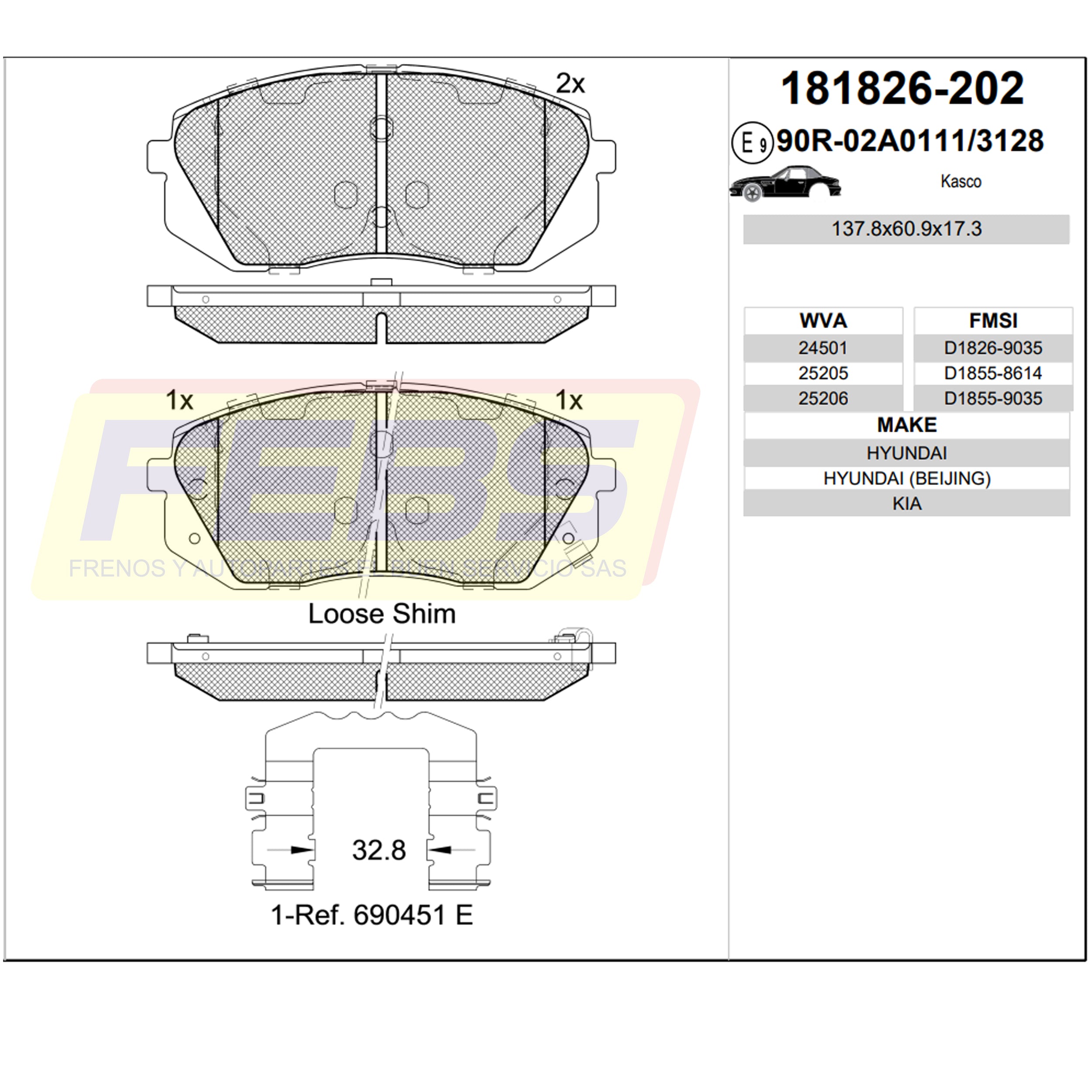 Pastillas de Frenos Kia  Sportage  2011-2016