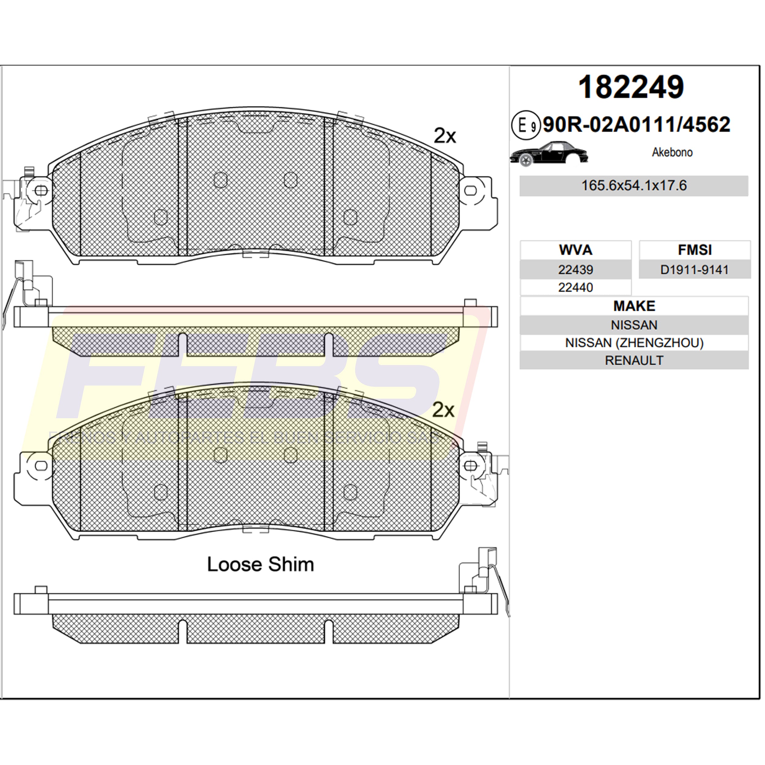 Pastillas de Frenos Nissan  NP300 4x2 4x4 2015-2022
