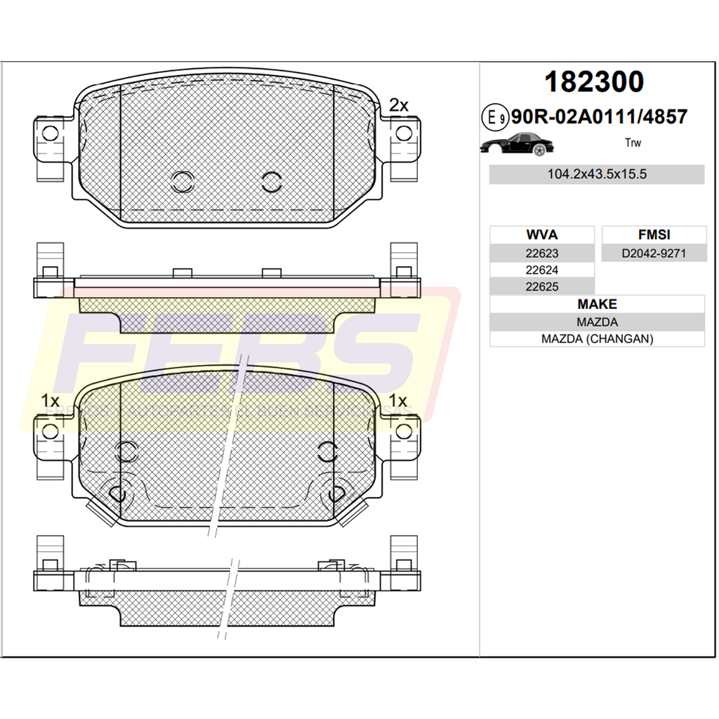 Pastillas de Frenos Mazda CX3 2021-2024