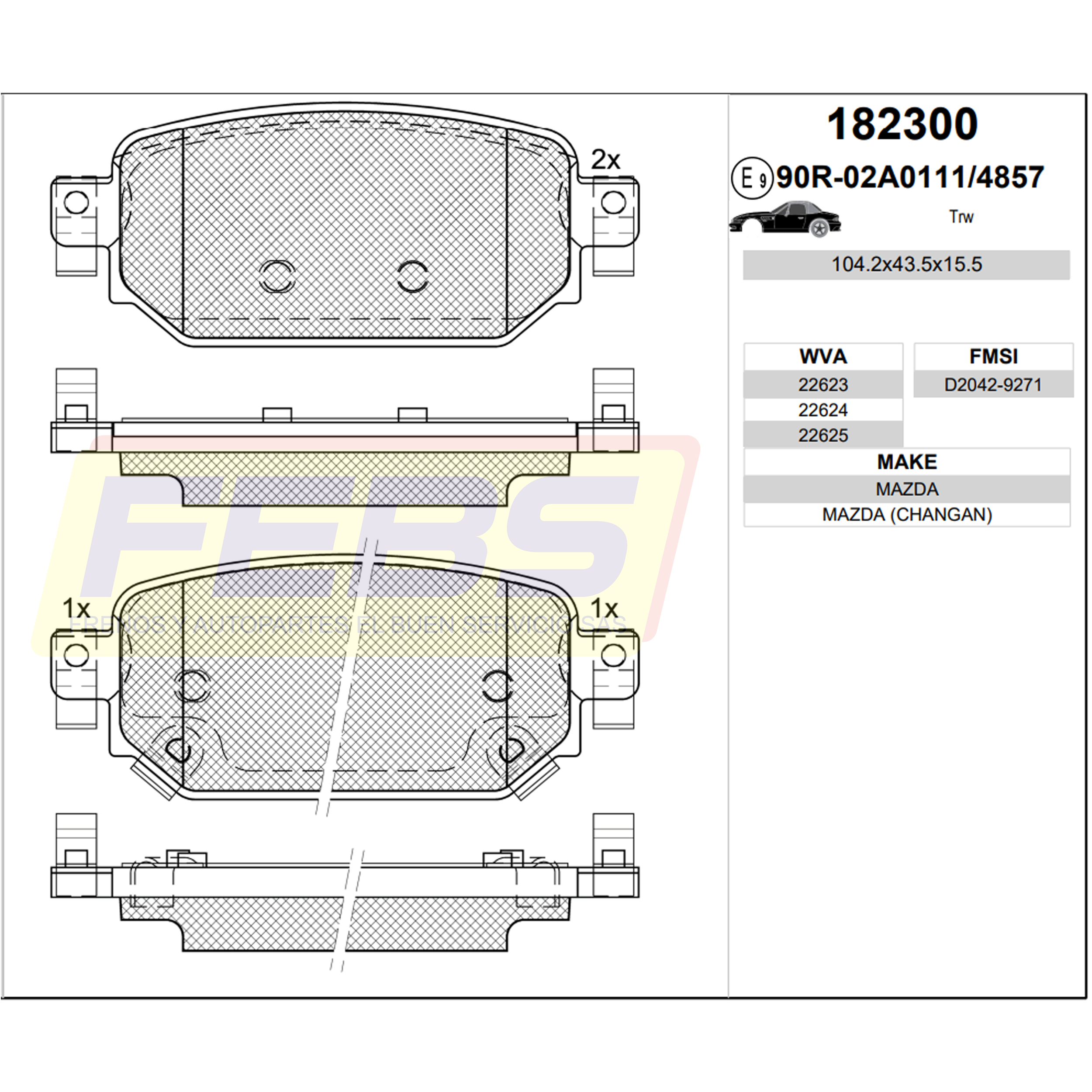 Pastillas de Frenos Mazda CX3 2021-2024