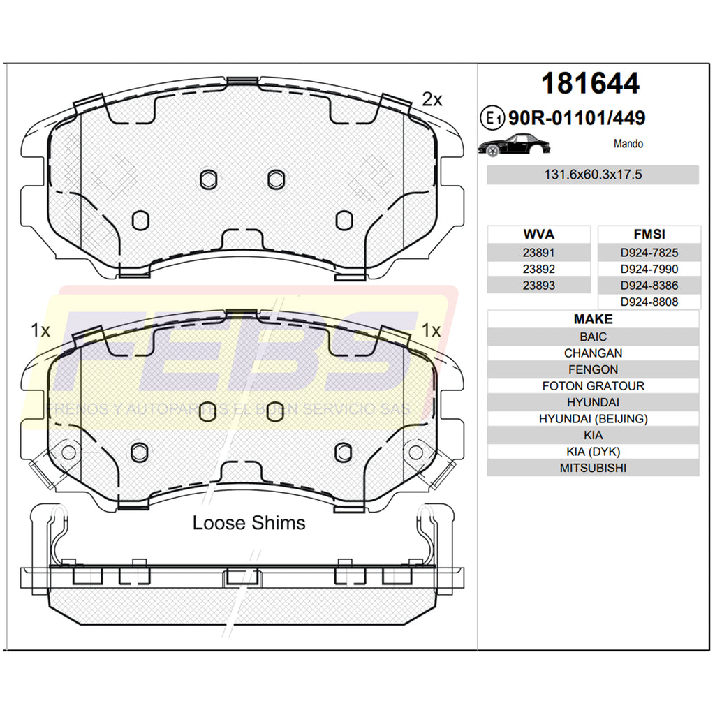 Pastillas de Frenos Hyundai Elantra 2007-2010